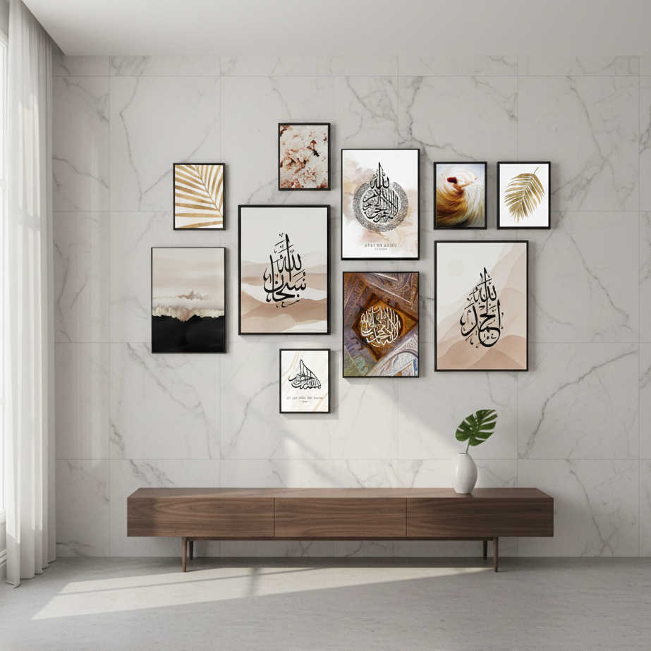 10Pcs Islamic Calligraphy Photo Tiles