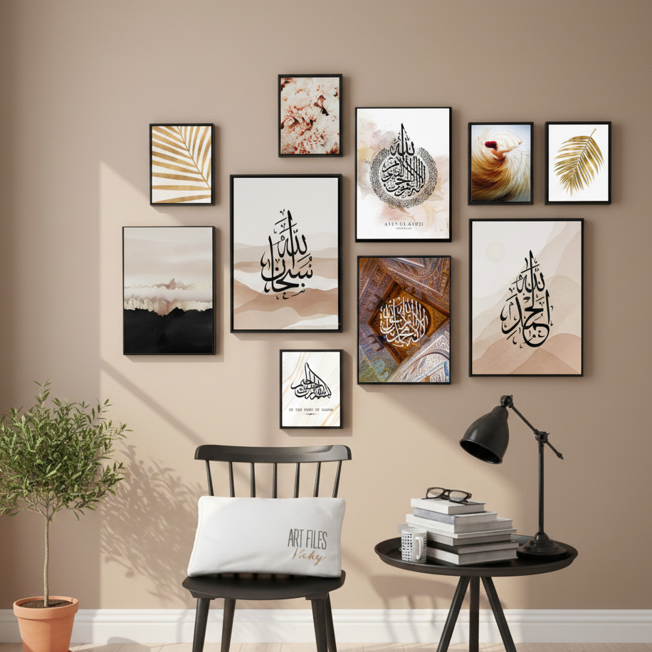 10Pcs Islamic Calligraphy Photo Tiles
