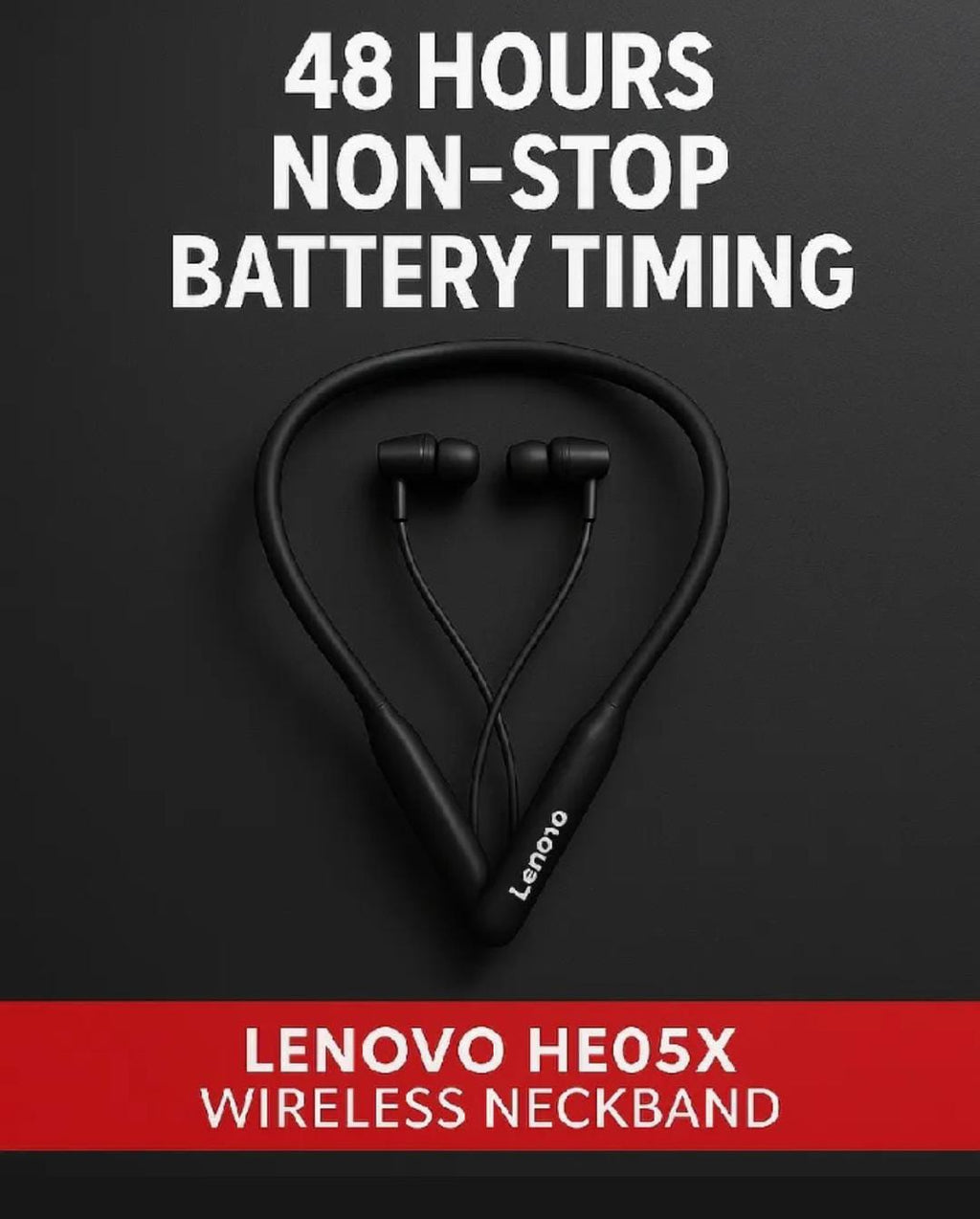 HE05X Wireless Bluetooth Neckband Earphones – Magnetic Sports Earbuds with HD Sound & Built-in Mic