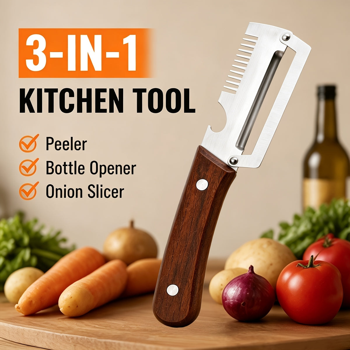 Vegetable Cutter Slicer Tool & Bottle Opener